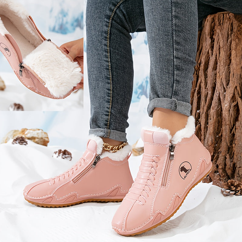 Harper | Chic Fur-Lined Zip-Up Winter Ankle Boots