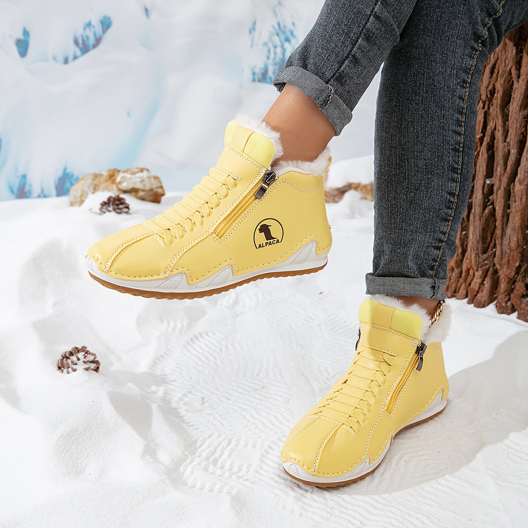 Harper | Chic Fur-Lined Zip-Up Winter Ankle Boots