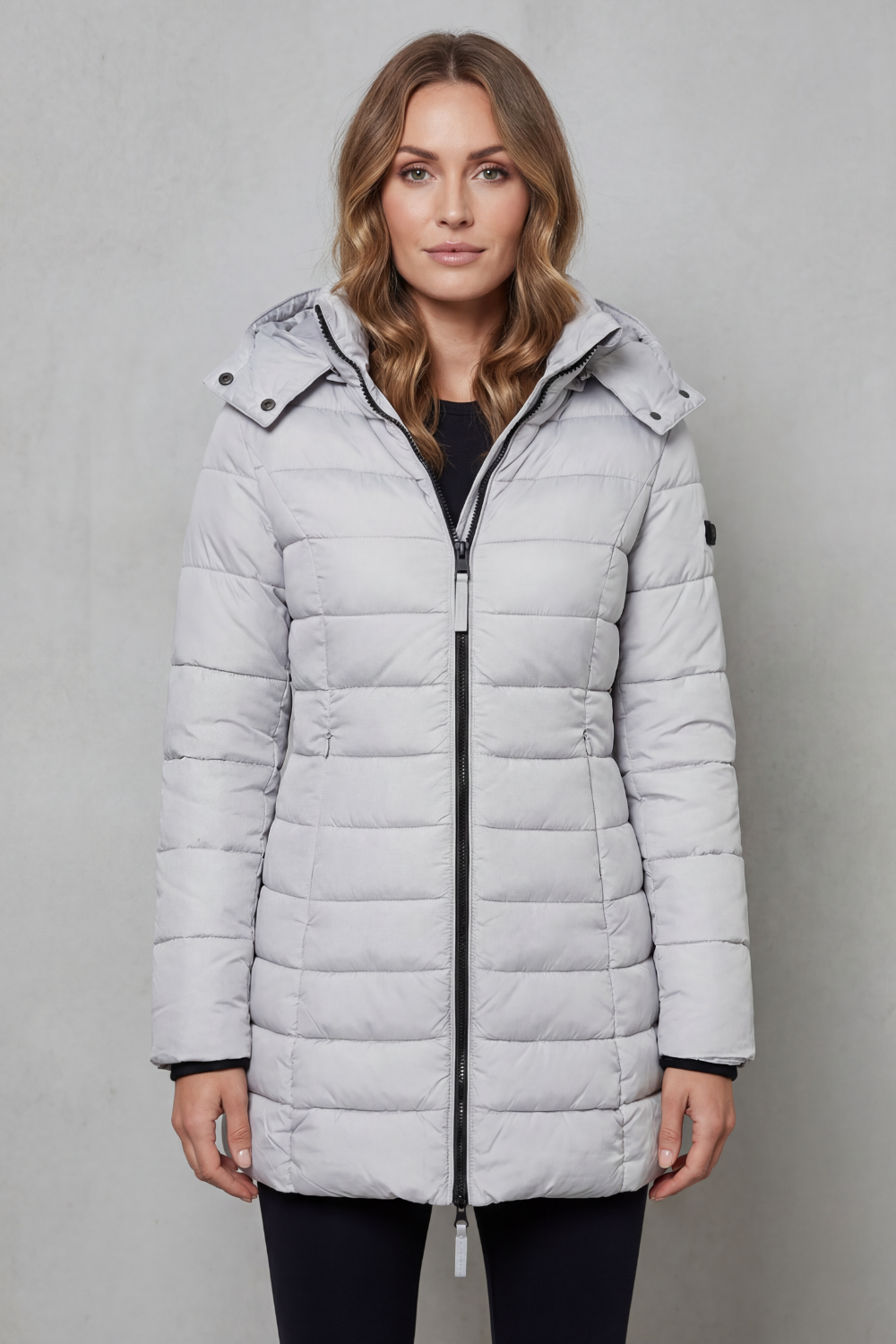 Harriet | Elegant Longline Puffer Coat with Removable Hood