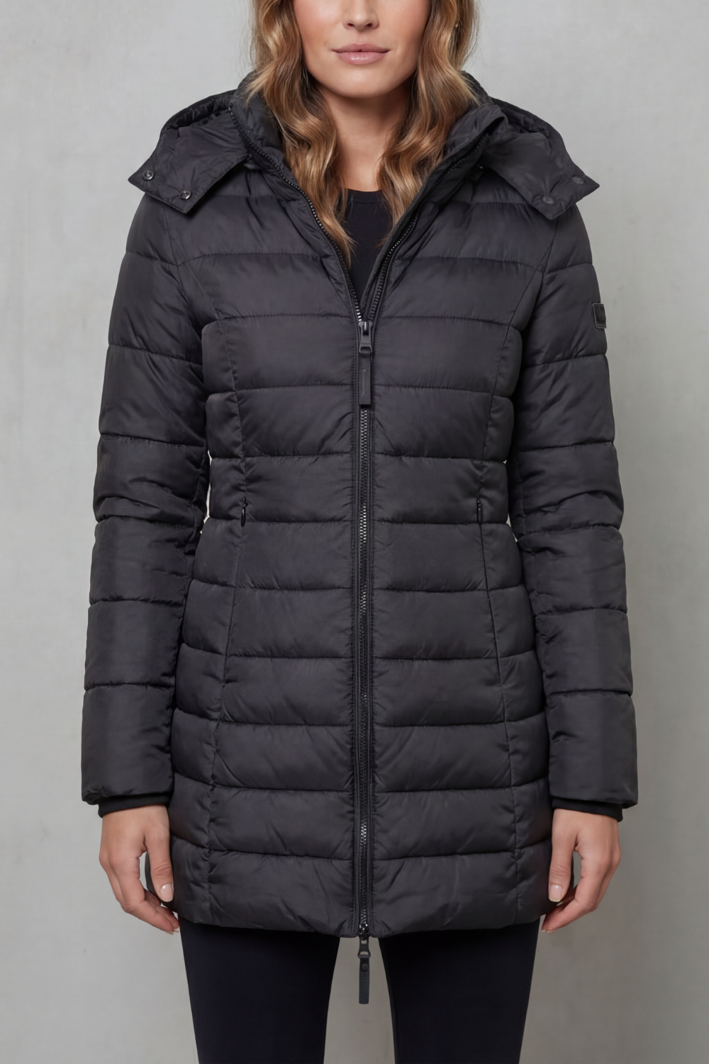 Harriet | Elegant Longline Puffer Coat with Removable Hood