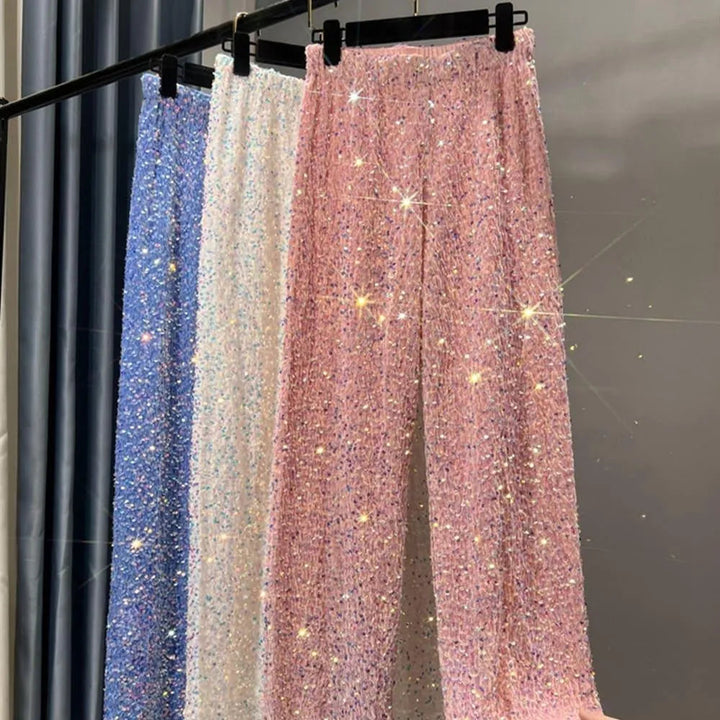 Iris | Classic Wide Leg Sequin Trousers