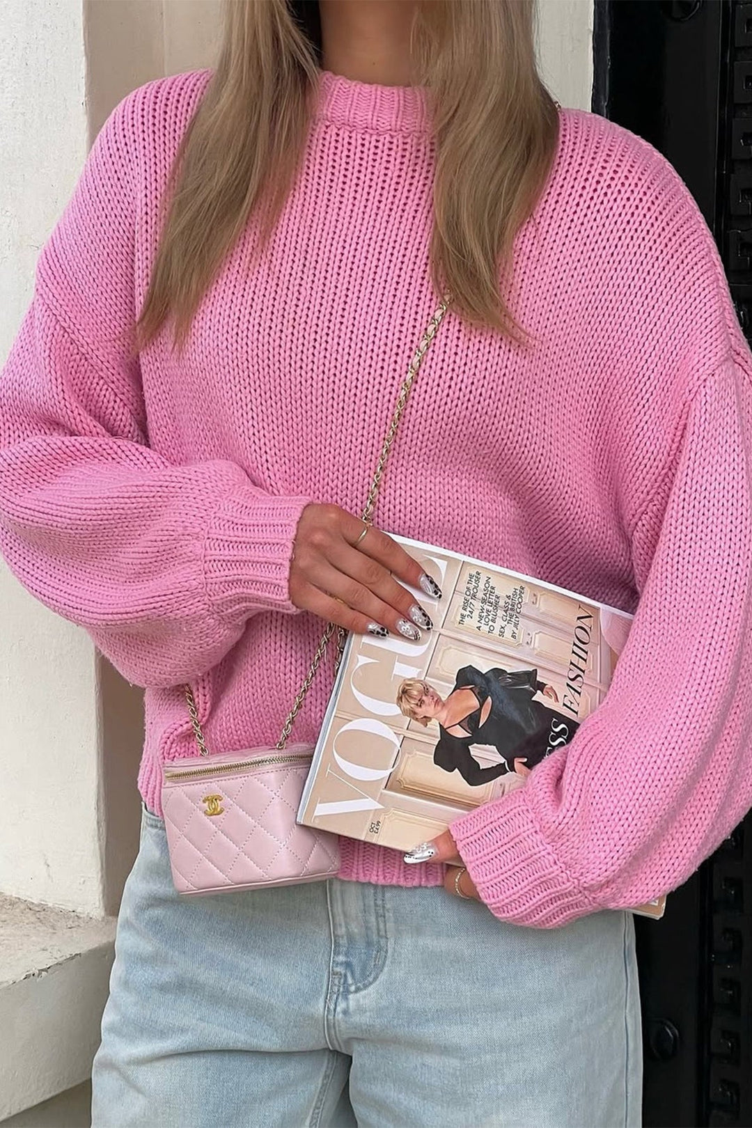 Iris | Graceful Chunky Knit Crew Neck Oversized Jumpers