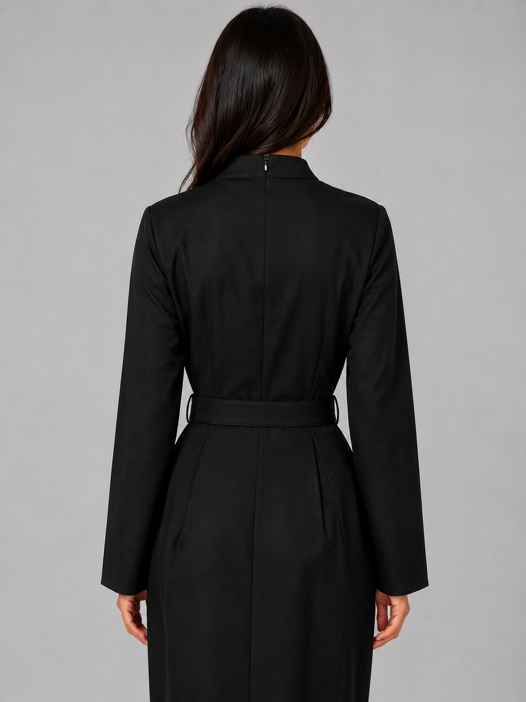 Iris | Refined Belted Wrap Midi Blazer Dress