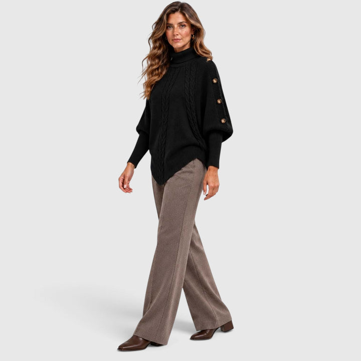 Isabella | Effortless Batwing Roll Neck Womens Knit Jumper