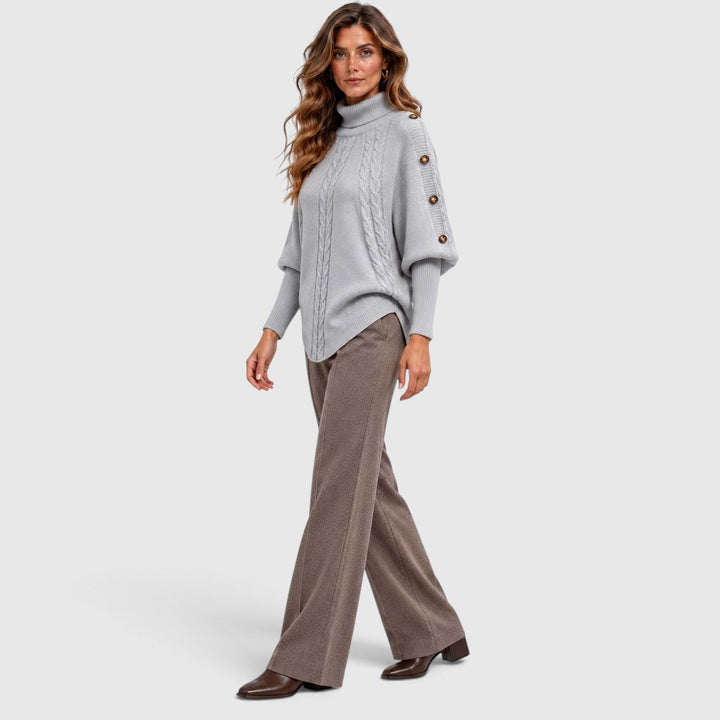 Isabella | Effortless Batwing Roll Neck Womens Knit Jumper