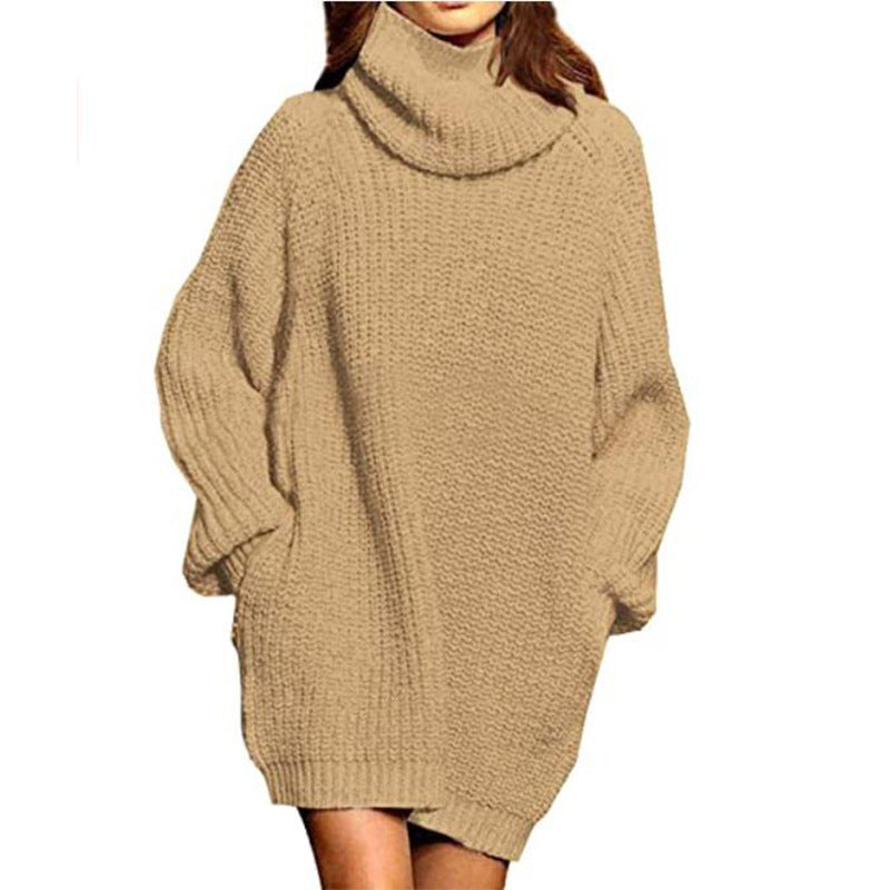 Jasmine | Classic Chunky Knit Turtleneck Jumper Dress