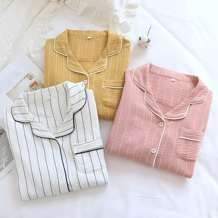 Lola | Relaxed Striped Pyjamas Set with Turn-Down Collar