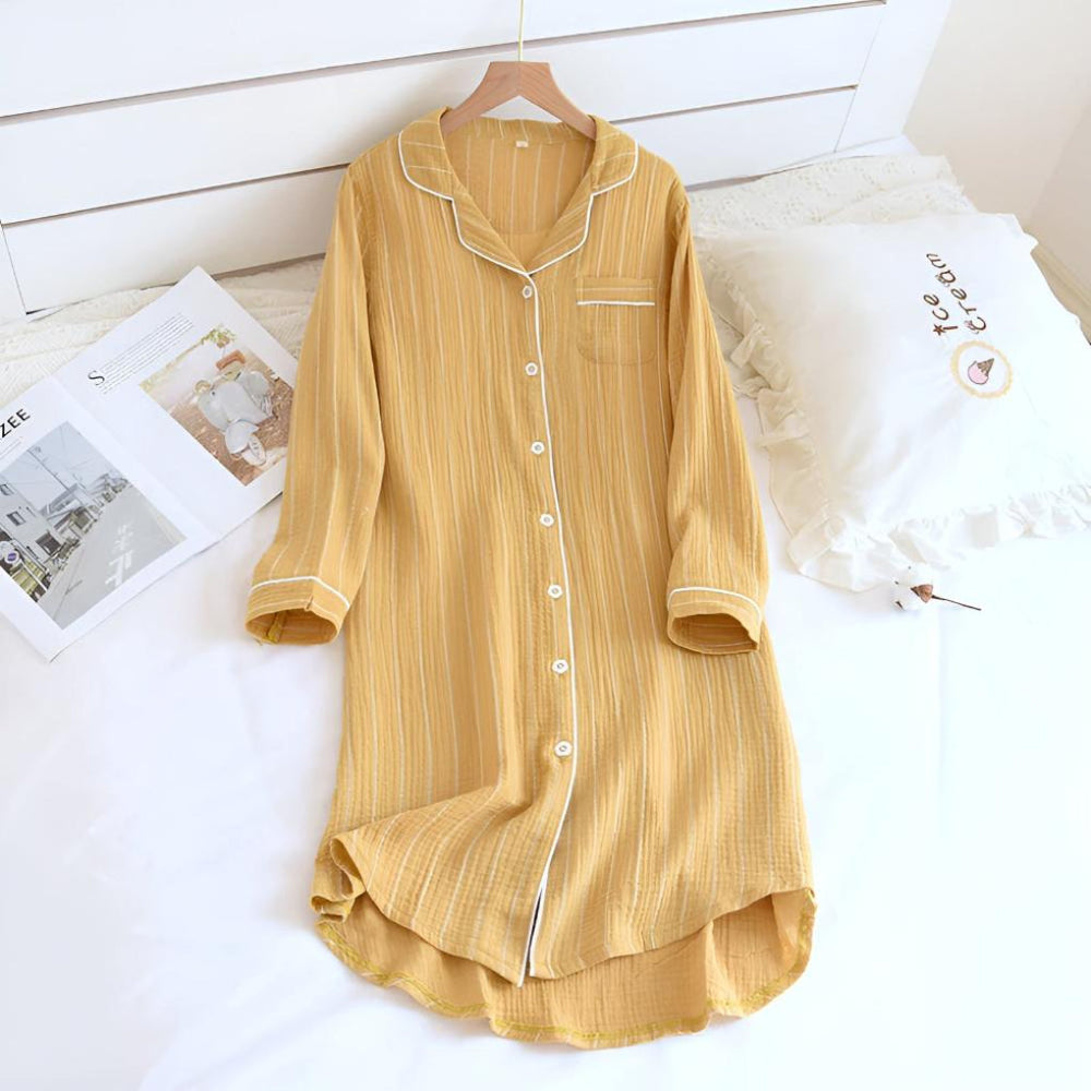 Lola | Relaxed Striped Pyjamas Set with Turn-Down Collar