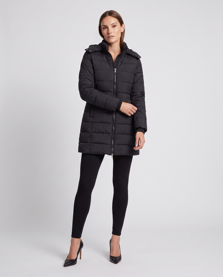 Lottie | Effortless Longline Puffer Coat with Hood
