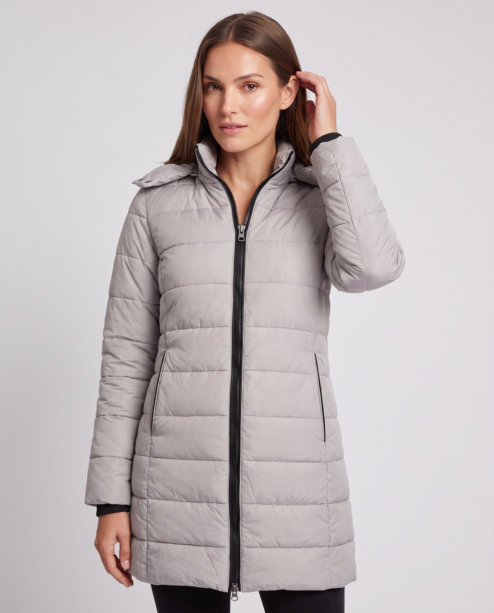 Lottie | Effortless Longline Puffer Coat with Hood
