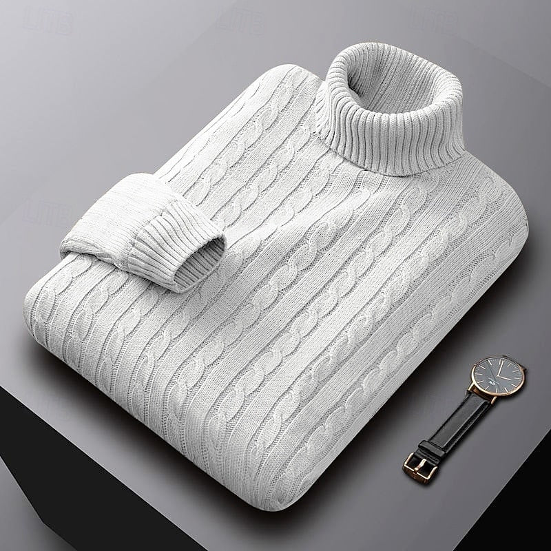 Louie | Graceful Cable Knit Sweater Turtleneck Jumper