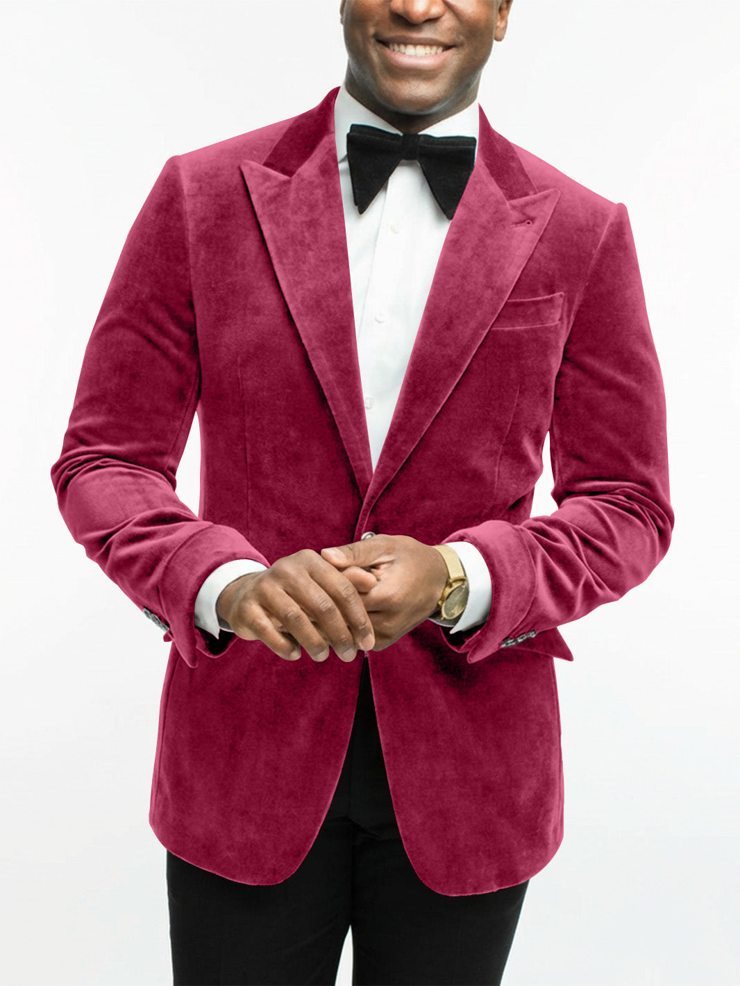 Lucas | Tailored Fit Peak Lapel Velvet Blazer