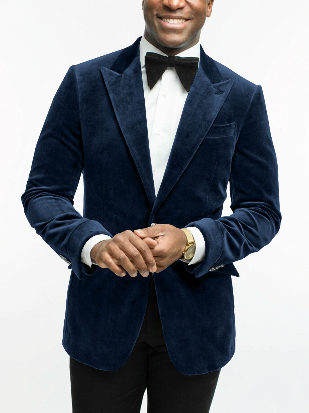 Lucas | Tailored Fit Peak Lapel Velvet Blazer