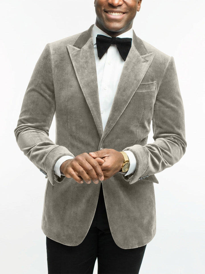 Lucas | Tailored Fit Peak Lapel Velvet Blazer