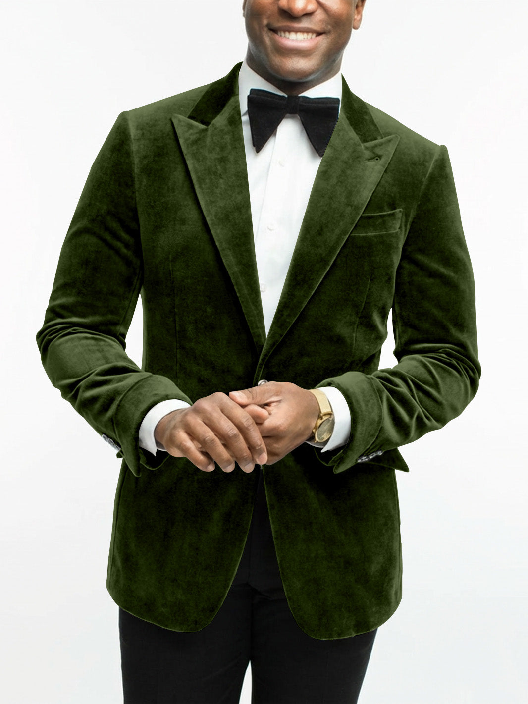 Lucas | Tailored Fit Peak Lapel Velvet Blazer