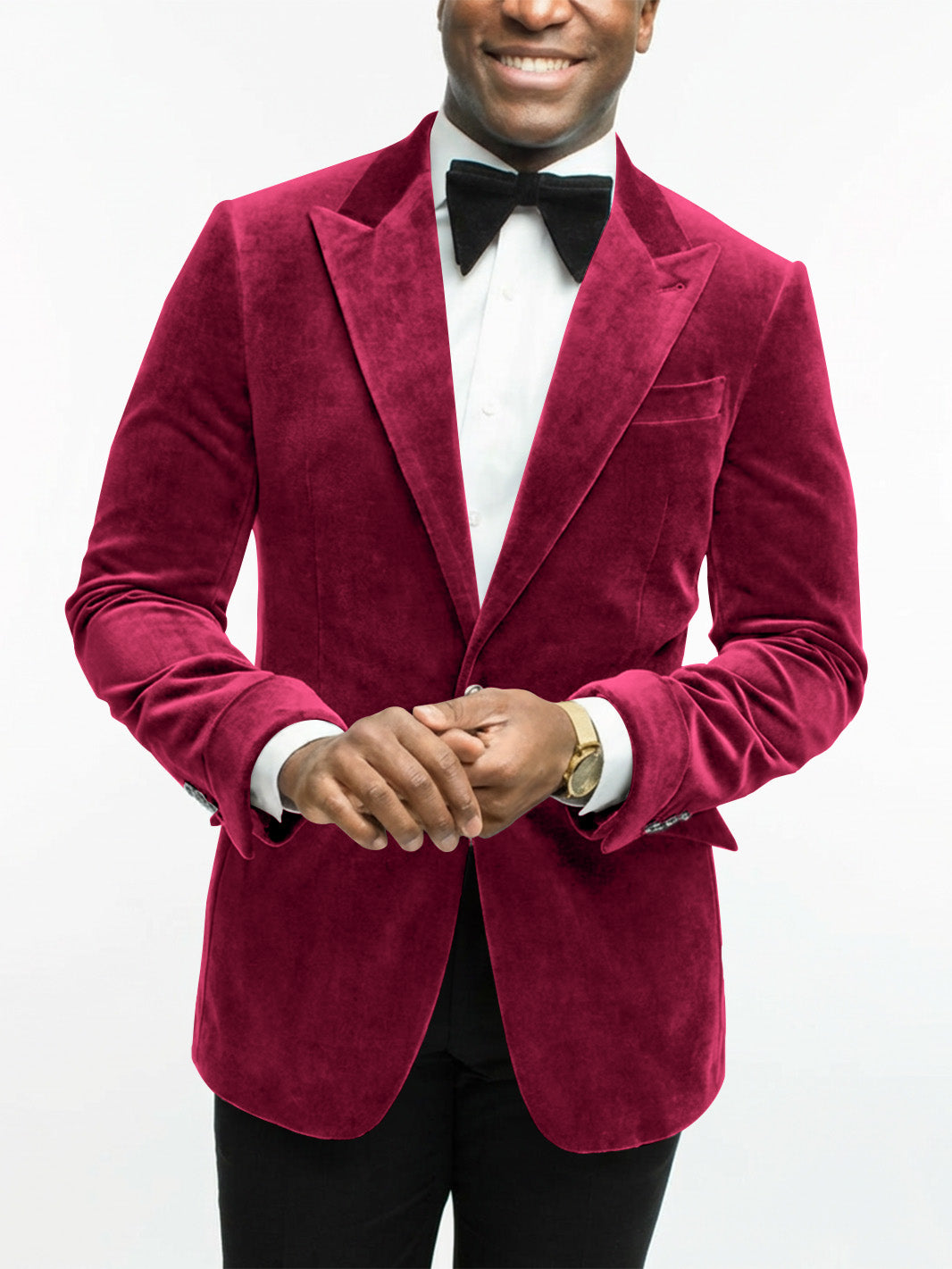 Lucas | Tailored Fit Peak Lapel Velvet Blazer