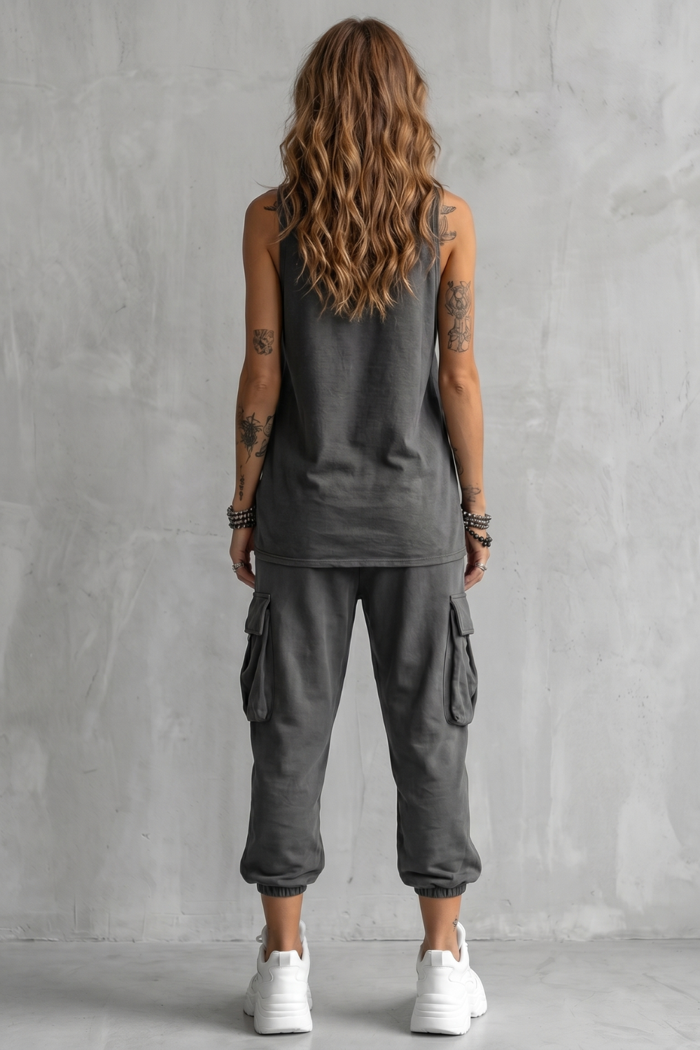 Luna | Chic Sleeveless Cargo Jogger Tracksuit Set