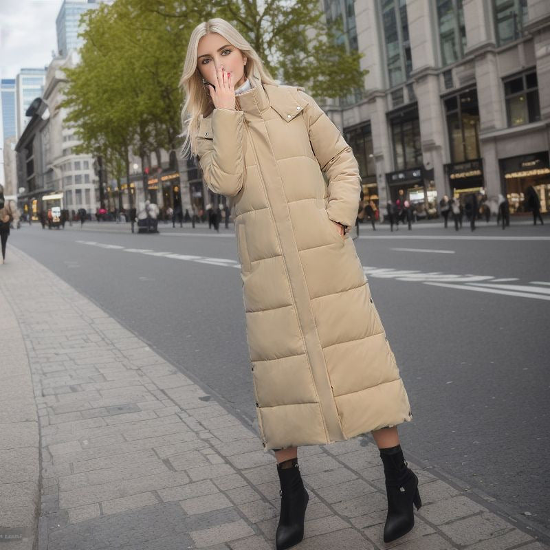 Luna | Elegant Long Hooded Puffer Jacket