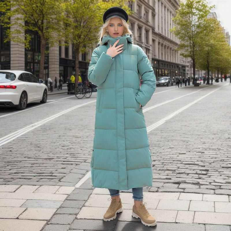 Luna | Elegant Long Hooded Puffer Jacket