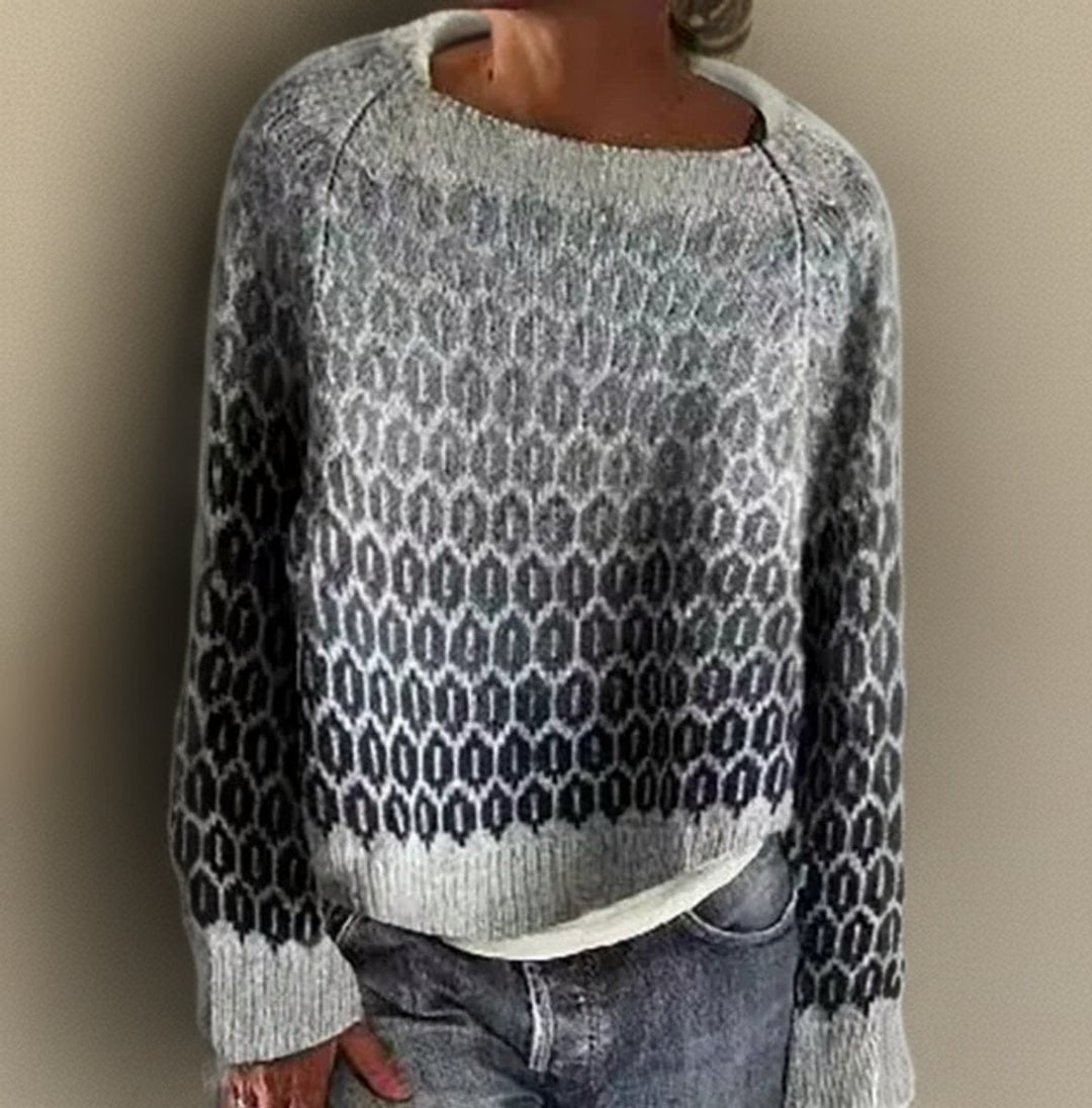 Lyra | Timeless Textured Gradient Knit Long Sleeve Top