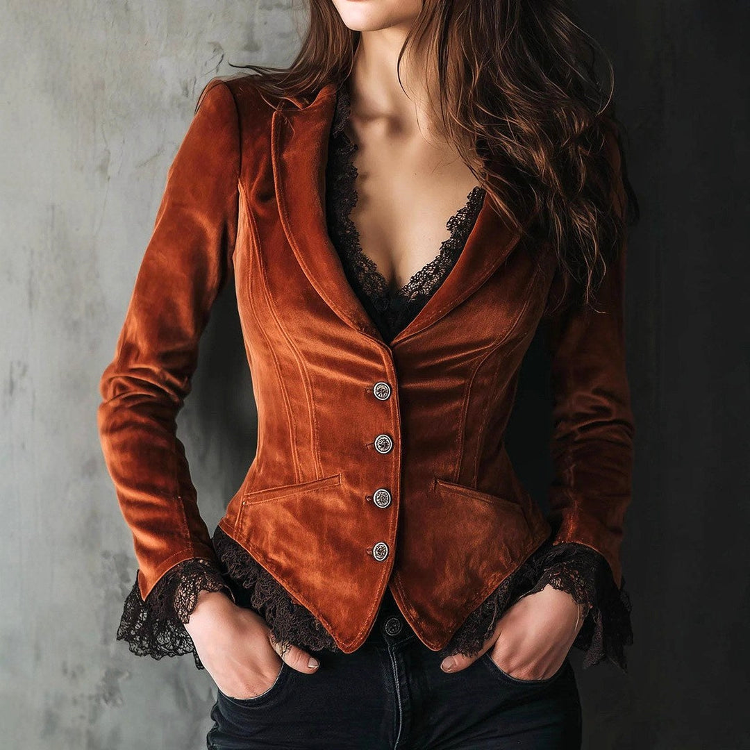 Maeve | Polished Fitted Evening Velvet Blazer