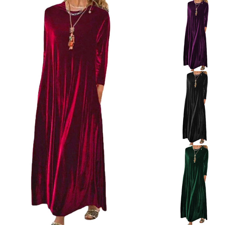 Maria | Cosy Velvet Maxi Dress with Side Pockets
