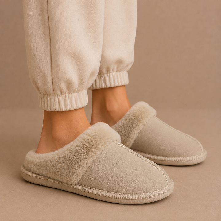 Millie | Relaxed Fur Lined Mule Slippers
