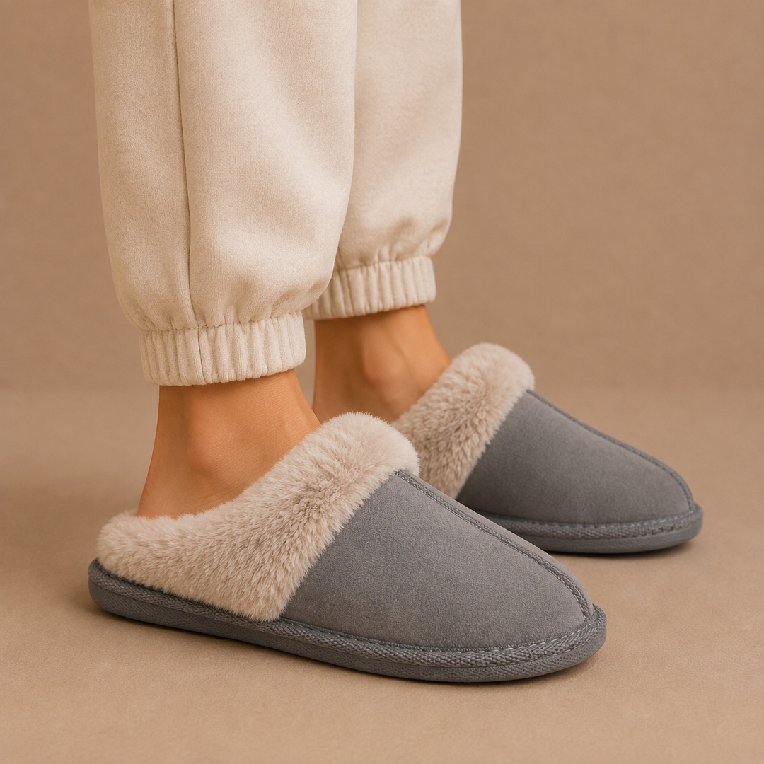 Millie | Relaxed Fur Lined Mule Slippers
