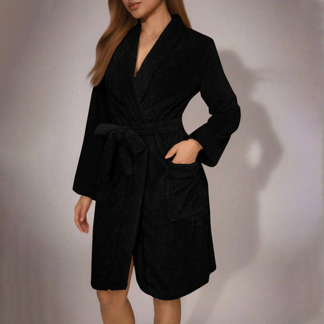 Myla | Timeless Waffle Knit Ladies Dressing Gown with Belt & Pockets