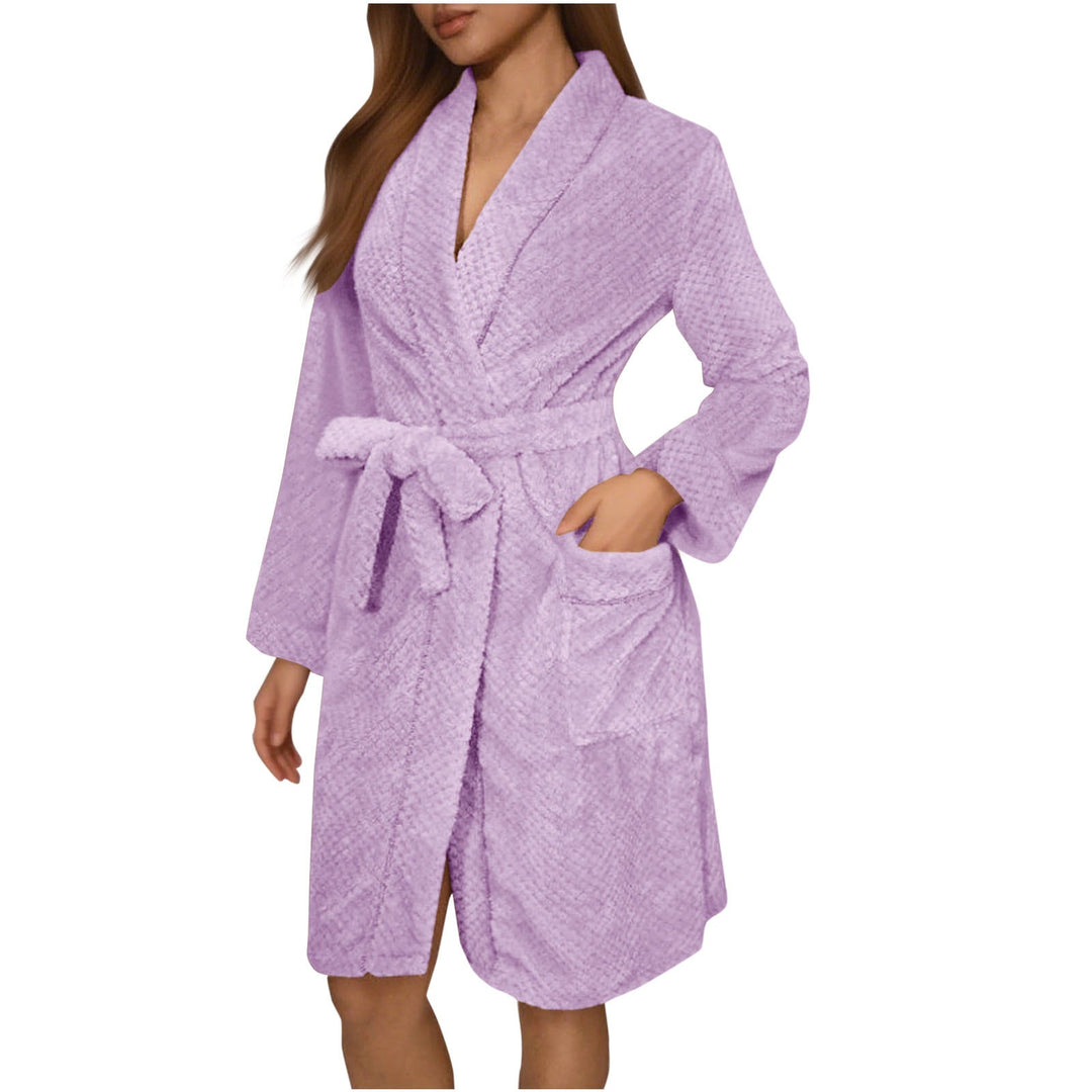 Myla | Timeless Waffle Knit Ladies Dressing Gown with Belt & Pockets