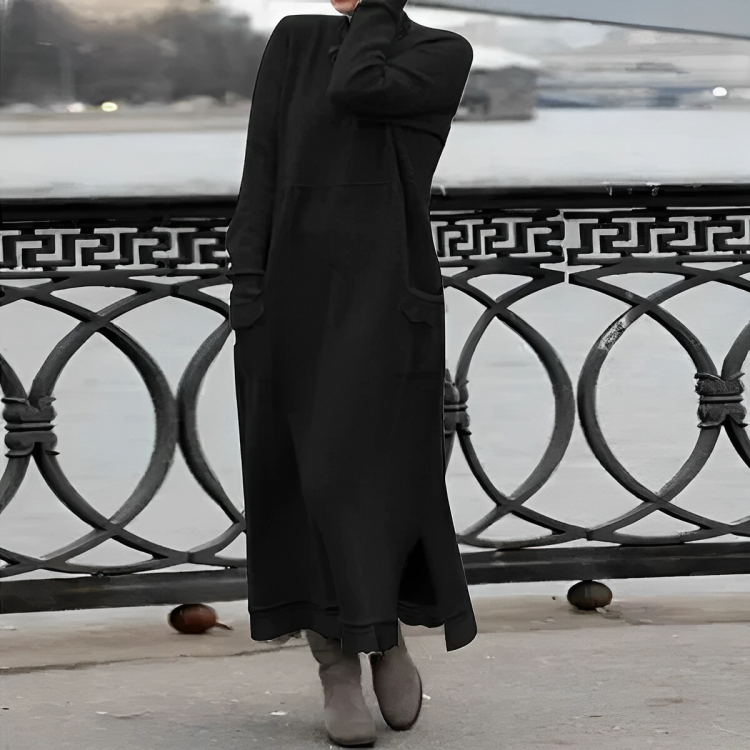 Nora | Cosy High Neck Long Sleeve Sweater Dress