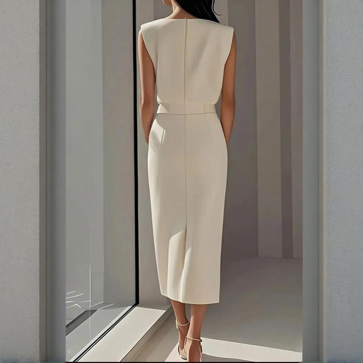 Nova | Stylish Tailored Blazer Dress with Button Split Hem