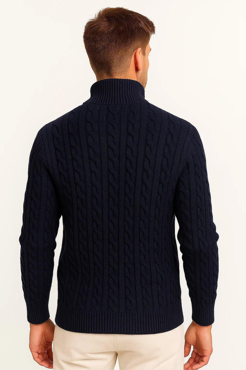 Oakley | Classic Cable Knit Jumper with Quarter-Zip Collar