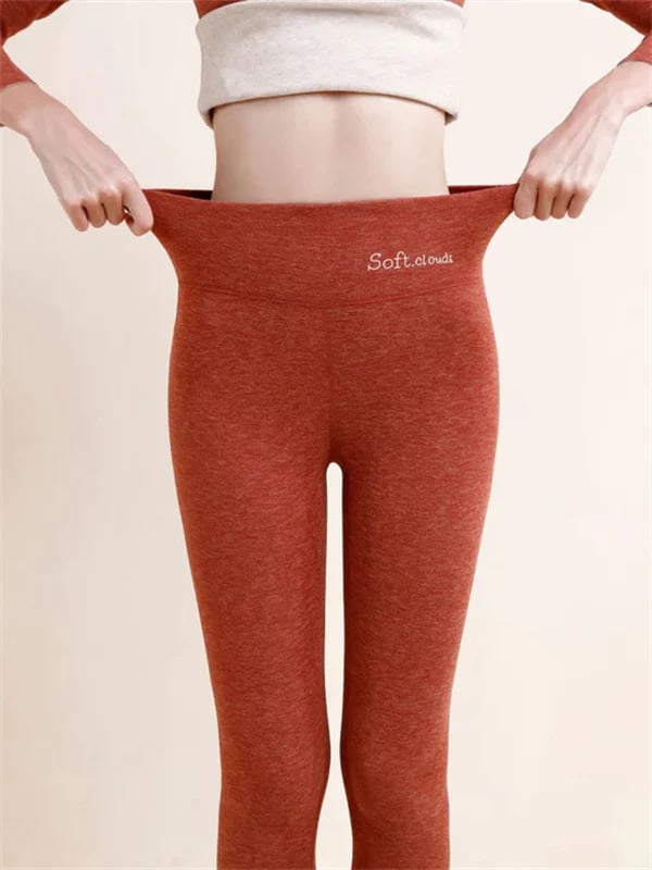 Olive | Elegant Fleece Lined Leggings with Shaping Effect