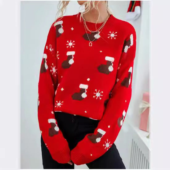 Ottilie | Timeless Christmas Jumper with Festive Stocking Print