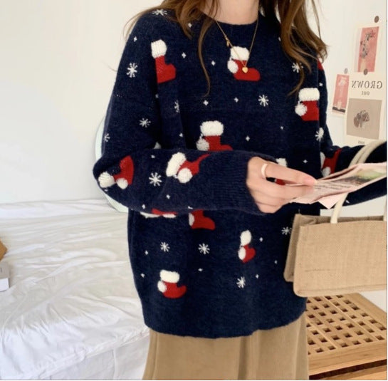 Ottilie | Timeless Christmas Jumper with Festive Stocking Print