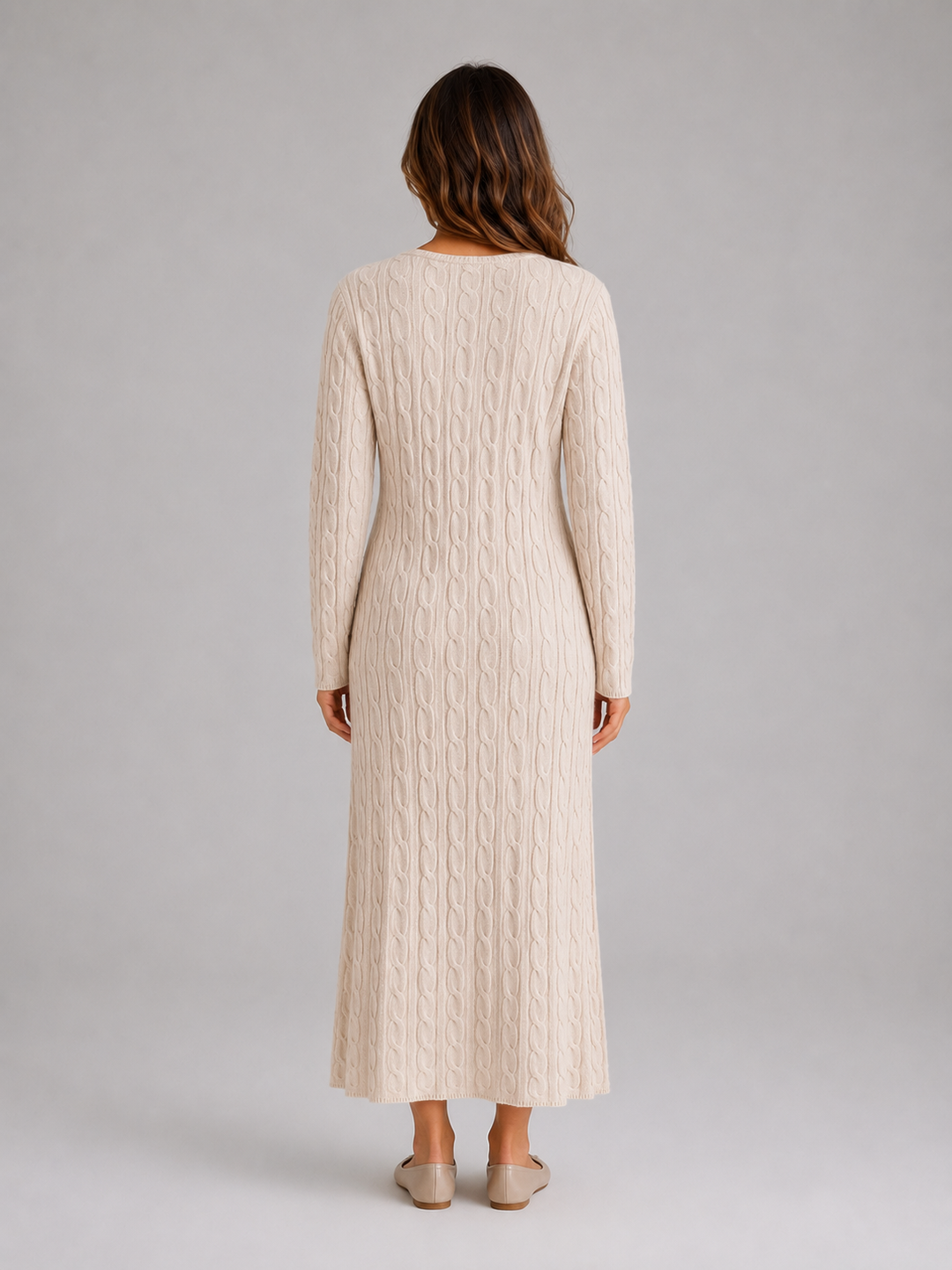 Raya | Graceful Long Sleeve Maxi Cable Knit Dress