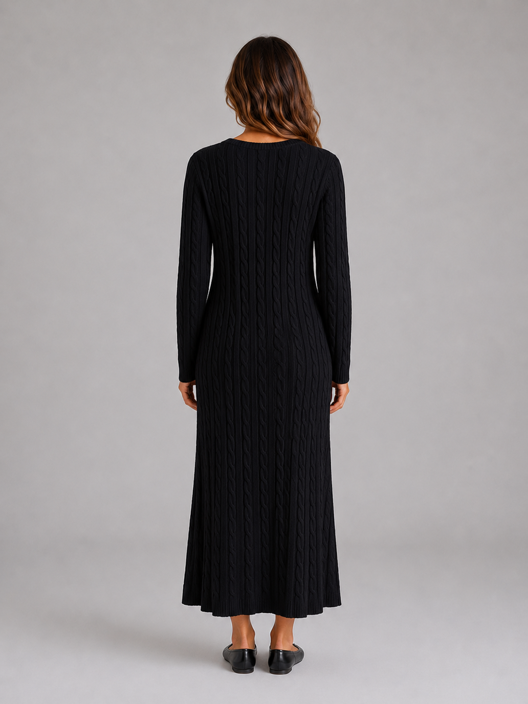 Raya | Graceful Long Sleeve Maxi Cable Knit Dress
