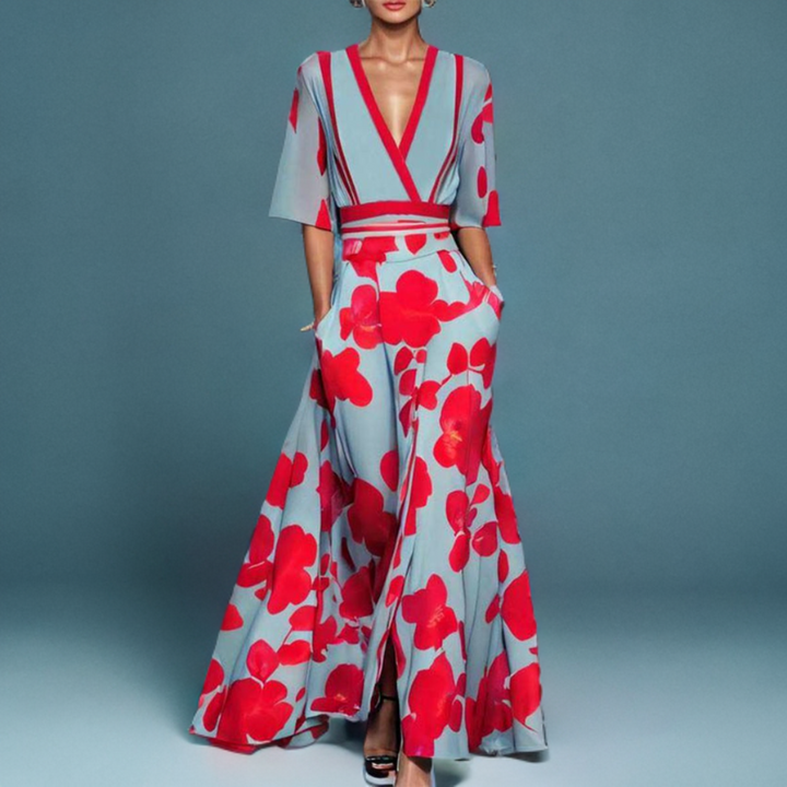 Robyn | Stylish Floral Wrap Dressing Gown Maxi Dress