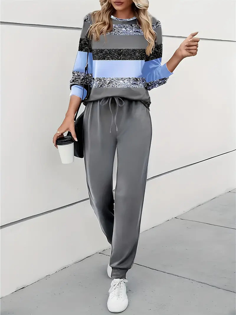 Rose | Colour Block Sweatshirt and Jogger Tracksuit