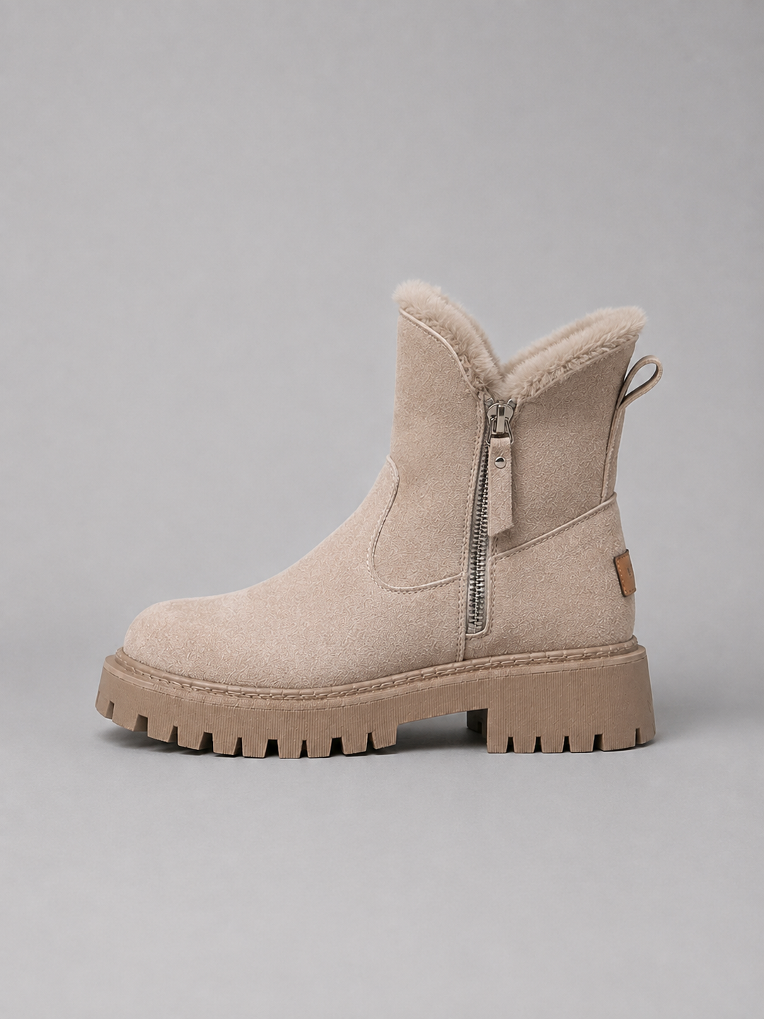 Rosie | Chic Fur-Trim Chunky Ankle Winter Boots
