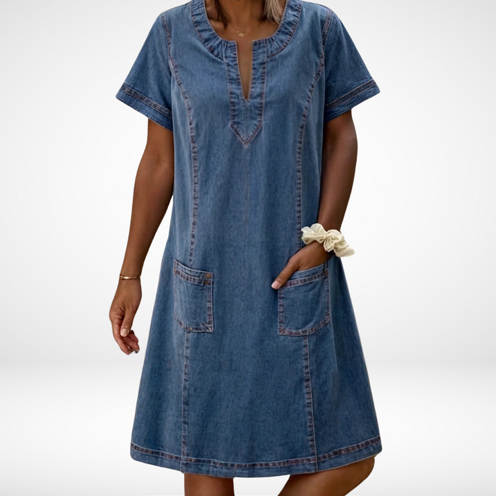 Sara | Classic A-Line Pocket Pinafore Dress