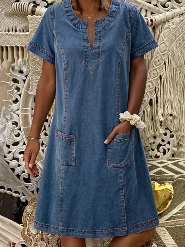 Sara | Classic A-Line Pocket Pinafore Dress