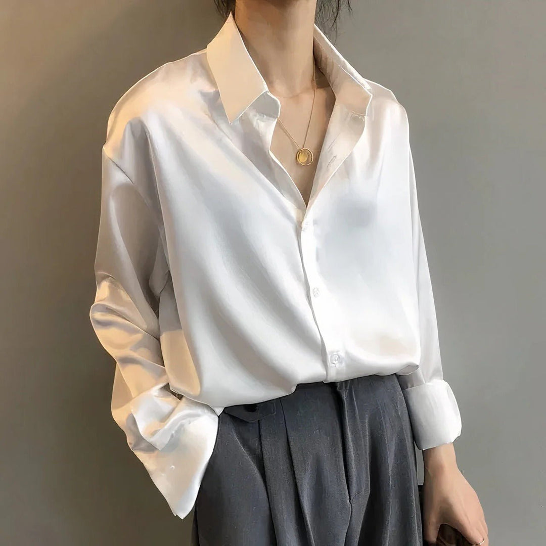 Scarlett | Timeless Button-Front Long Sleeve Party Top