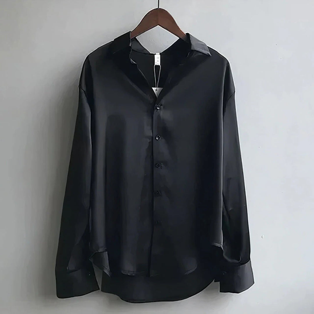 Scarlett | Timeless Button-Front Long Sleeve Party Top