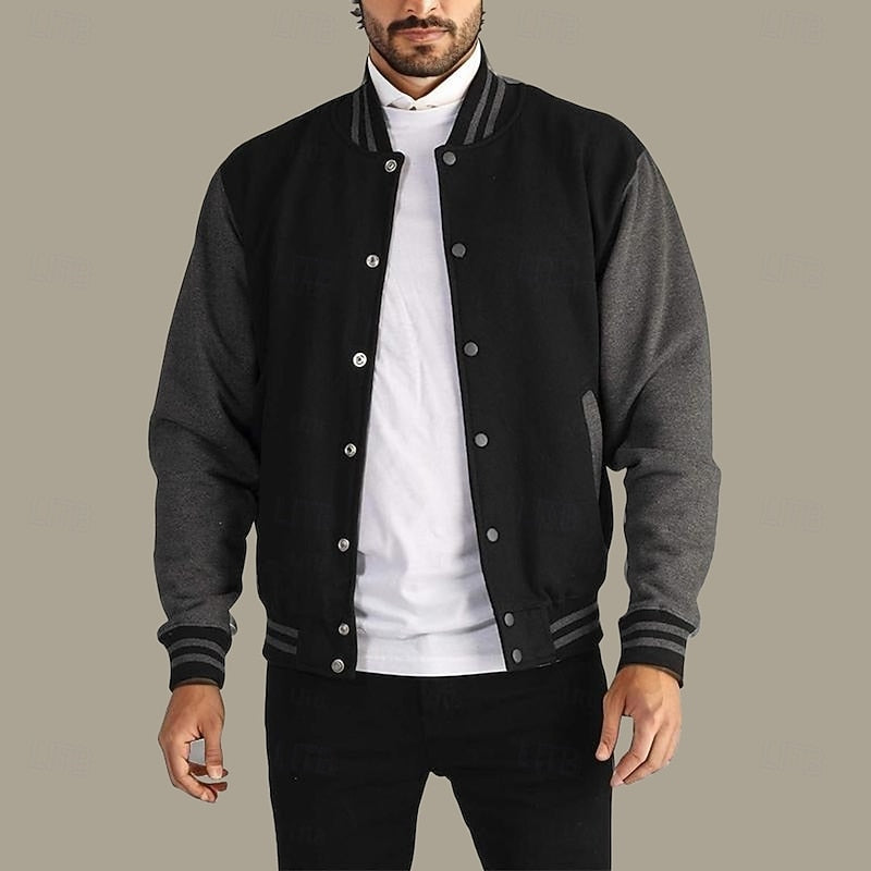 Sonny | Classic Ribbed Colour-Block Varsity Jacket