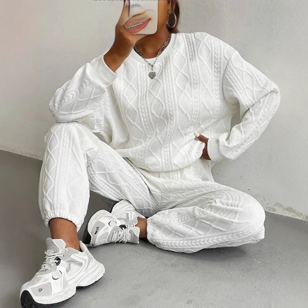 Sophia | Chic Cable Knit Two Piece Tracksuit