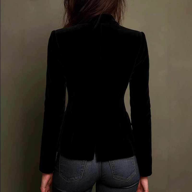 Sophia | Sophisticated Floral Embroidered Velvet Blazer
