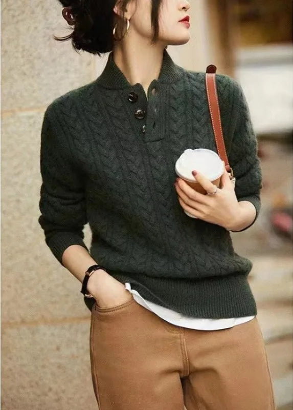 Thea | Cosy Button Neck Womens Knit Jumper