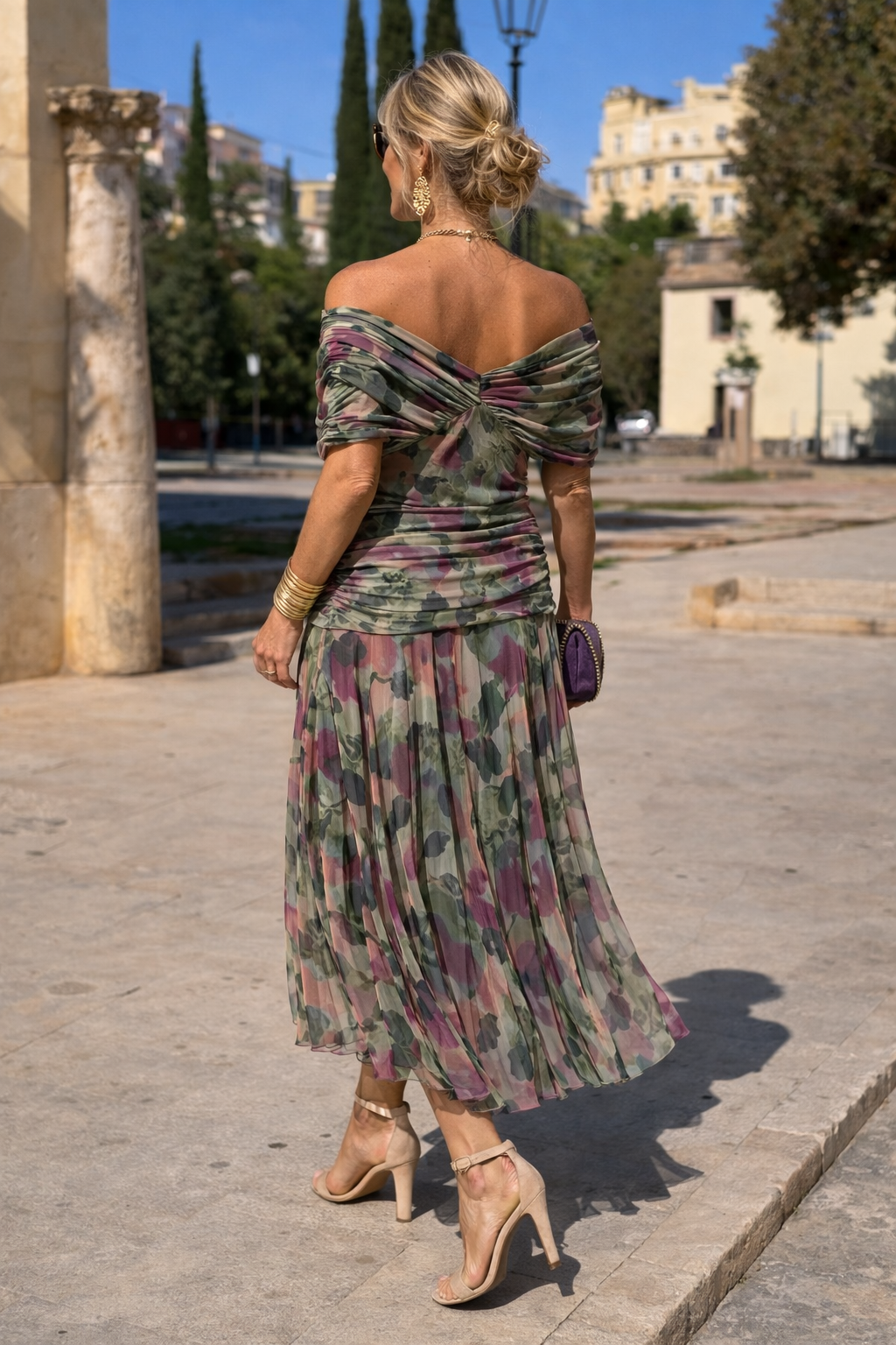 Thea | Effortless Wrap Pleated Maxi Christmas Dress